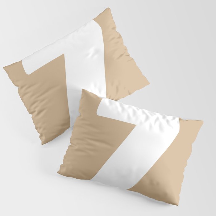 7 (White & Tan Number) Pillow Sham