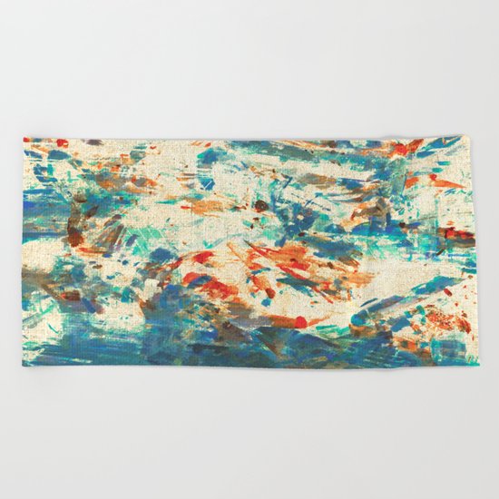 Running in the Rain Beach Towel