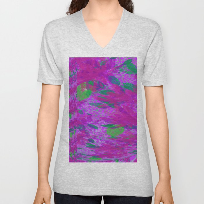 Floral Confetti in the Wind  V Neck T Shirt
