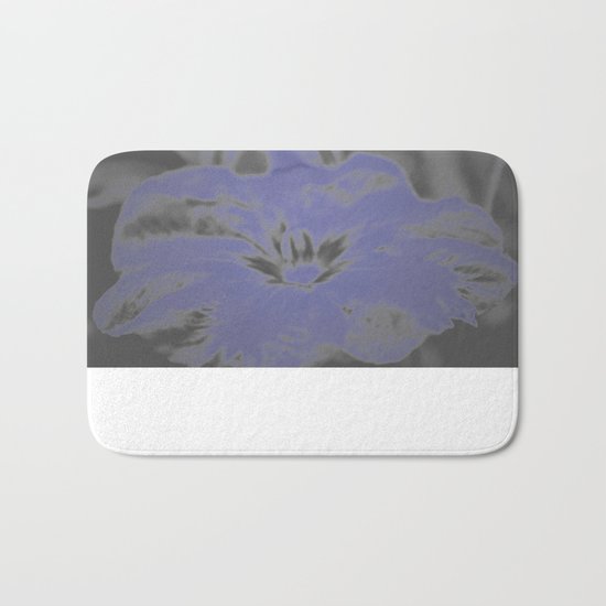Bloom in Neon Blue Bath Mat