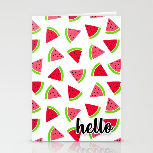 Floating Watermelon- HELLO! Stationery Cards