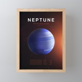 Neptune planet. Poster background illustration. Framed Mini Art Print