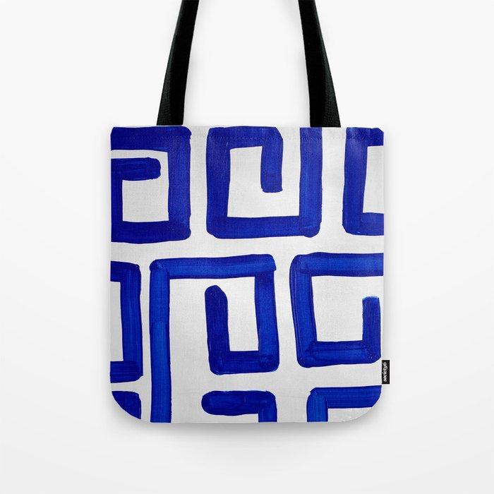 Greek Blue Design Tote Bag