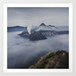 Mount Bromo and volcanoes in Indonesia Art Print