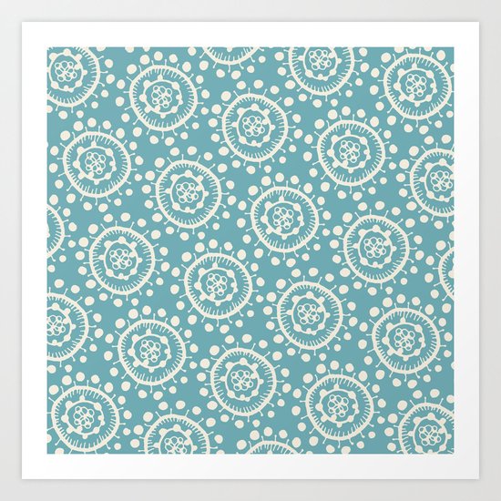 Wheels: Blue Art Print