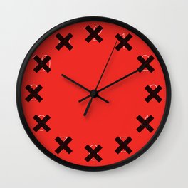 X - on Red Wall Clock