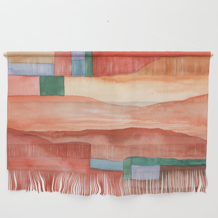 Abstract Desert Landscape Watercolor Wall Hanging