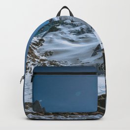 Argentina Photography - Mountain Covered In Snow Under The Blue Sky Backpack