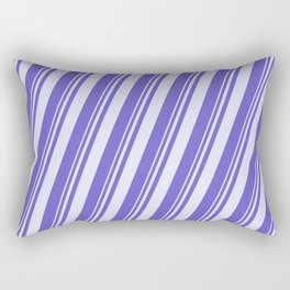 [ Thumbnail: Lavender & Slate Blue Colored Stripes Pattern Rectangular Pillow ]