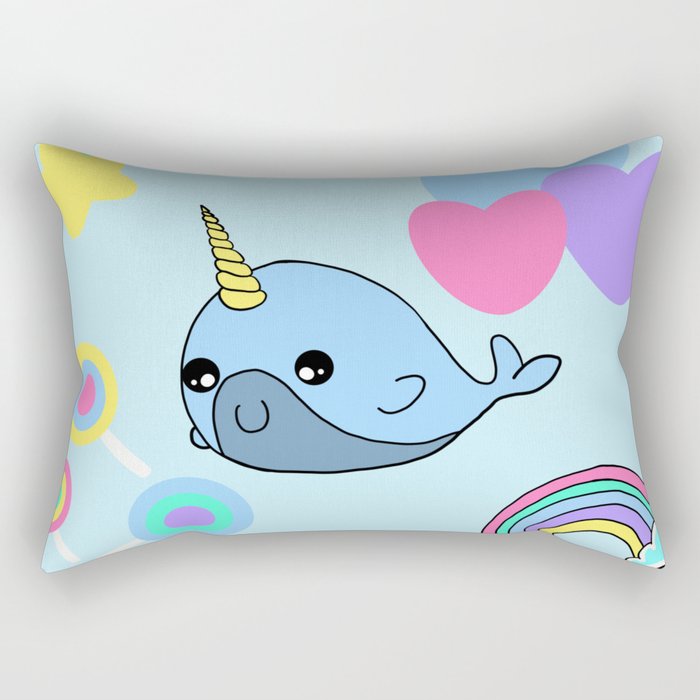 Narwhal Love Rectangular Pillow