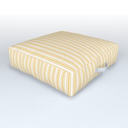 Classic Small Yellow Butter French Mattress Ticking Double Stripes Outdoor Floor Cushion