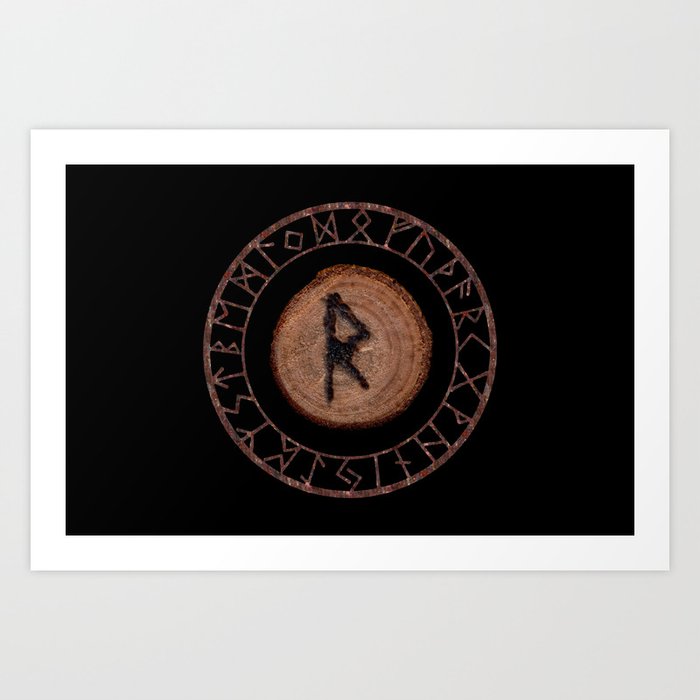 Raidho Elder Futhark Rune Travel Journey Vacation Relocation Evolution Change Of Place Art Print By Frozenlakemp Society6