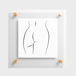 Minimalist Line art abstract nude woman ass Floating Acrylic Print
