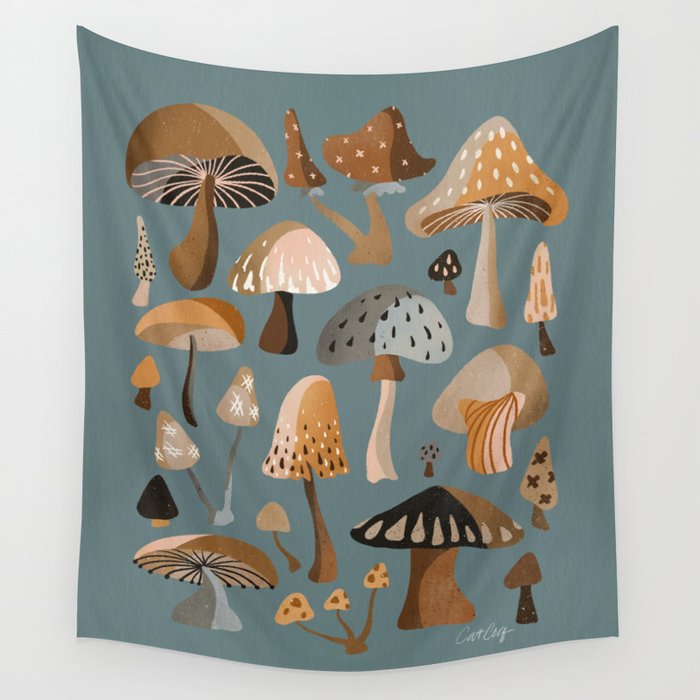 Mushroom Collection – Neutral Palette Wall Tapestry