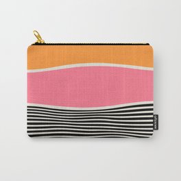 Wavy Ripples: Mid Century Edition Carry-All Pouch | Waves, Summer, Pastel, Shapes, Modern, Pop, Palette, Colorful, Wavy, Scandinavian 