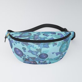 Modern shapes with a glitter look in shades of blue Fanny Pack