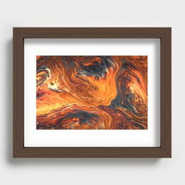Orange - pouring art Recessed Framed Print