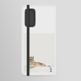 Tiger in a Bathtub, Tiger Taking a Bath, Tiger Bathing, Whimsy Animal Art Print By Synplus Android Wallet Case