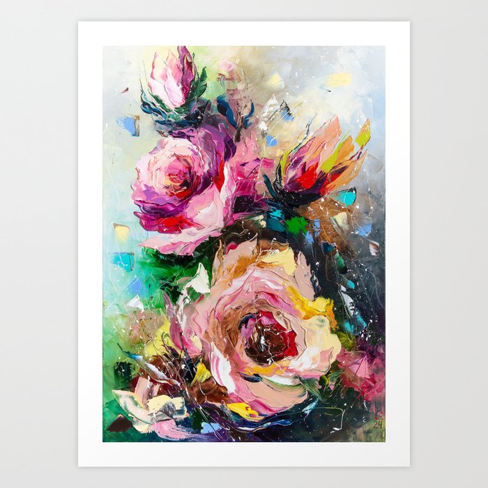Symphony of Blooming Roses Art Print