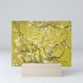 Vincent van Gogh Blossoming Almond Tree (Almond Blossoms) Gold Sky Mini Art Print