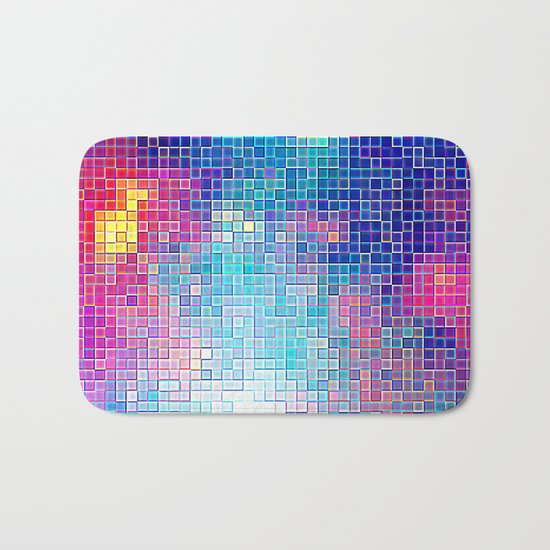 Colorful Abstract Pixels Bath Mat