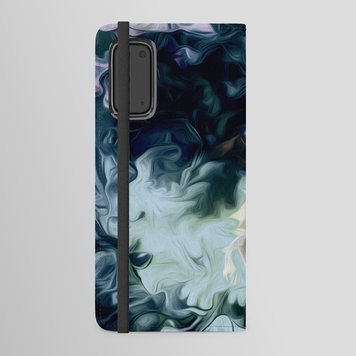 Desaturated Blue Tone Smokey Cloud Android Wallet Case
