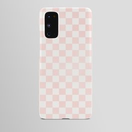 Blush Pink Coral Checkered Grid Line Drawing Android Case