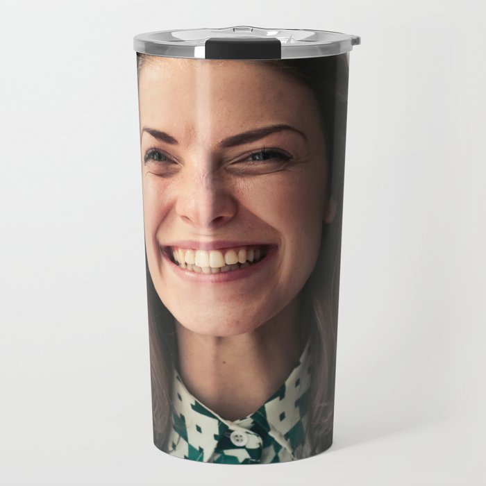 Happiness..to laugh without barriers . Travel Mug