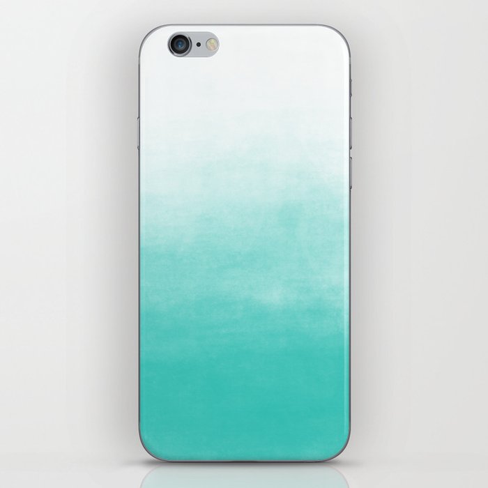 Ombre Paint Color Wash (aqua/white) iPhone Skin