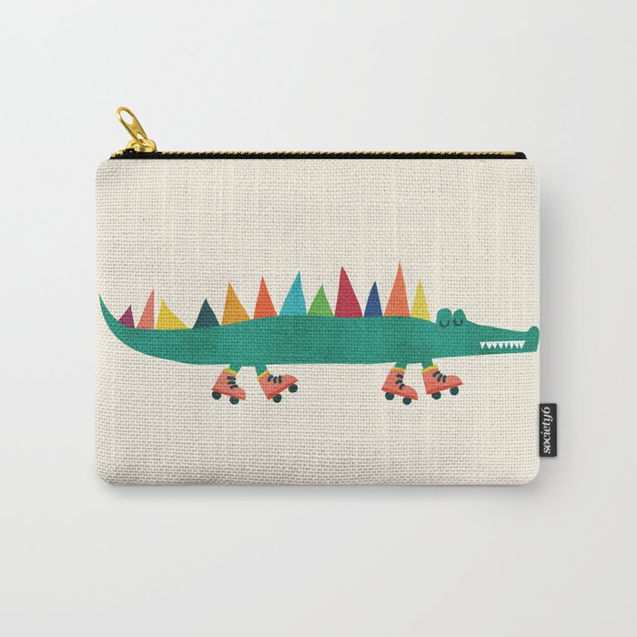 Crocodile on Roller Skates Carry-All Pouch