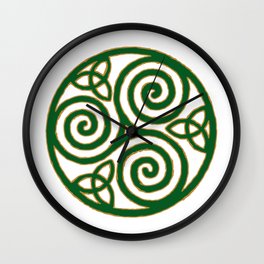 Green Triskelion Wall Clock
