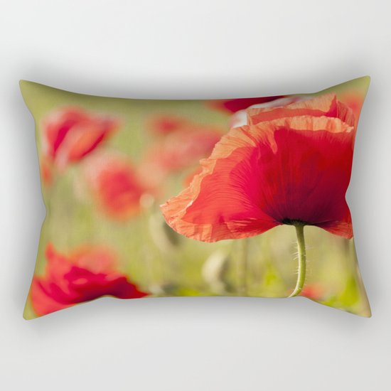 Romantic Poppy field Rectangular Pillow