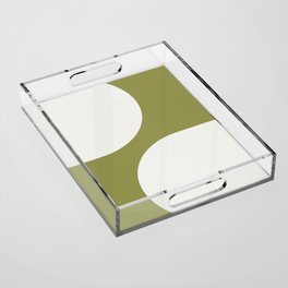 Modern 70s Arch Figures Abstract on Green Acrylic Tray