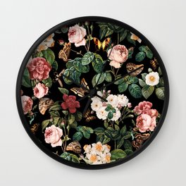 Floral and Butterflies Wall Clock