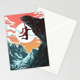 Rock Climbing Girl Vector Art Stationery Card