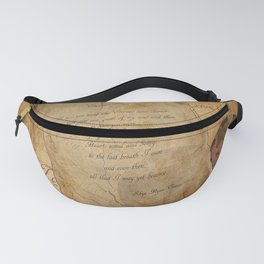 Two Hearts are One - Vintage Romantic Steampunk Art Fanny Pack