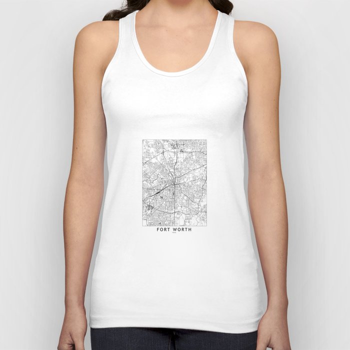 Fort Worth White Map Tank Top