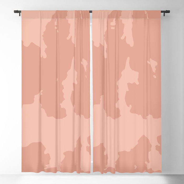 Cow Spots in Nostalgic Retro Nude Pink Blackout Curtain