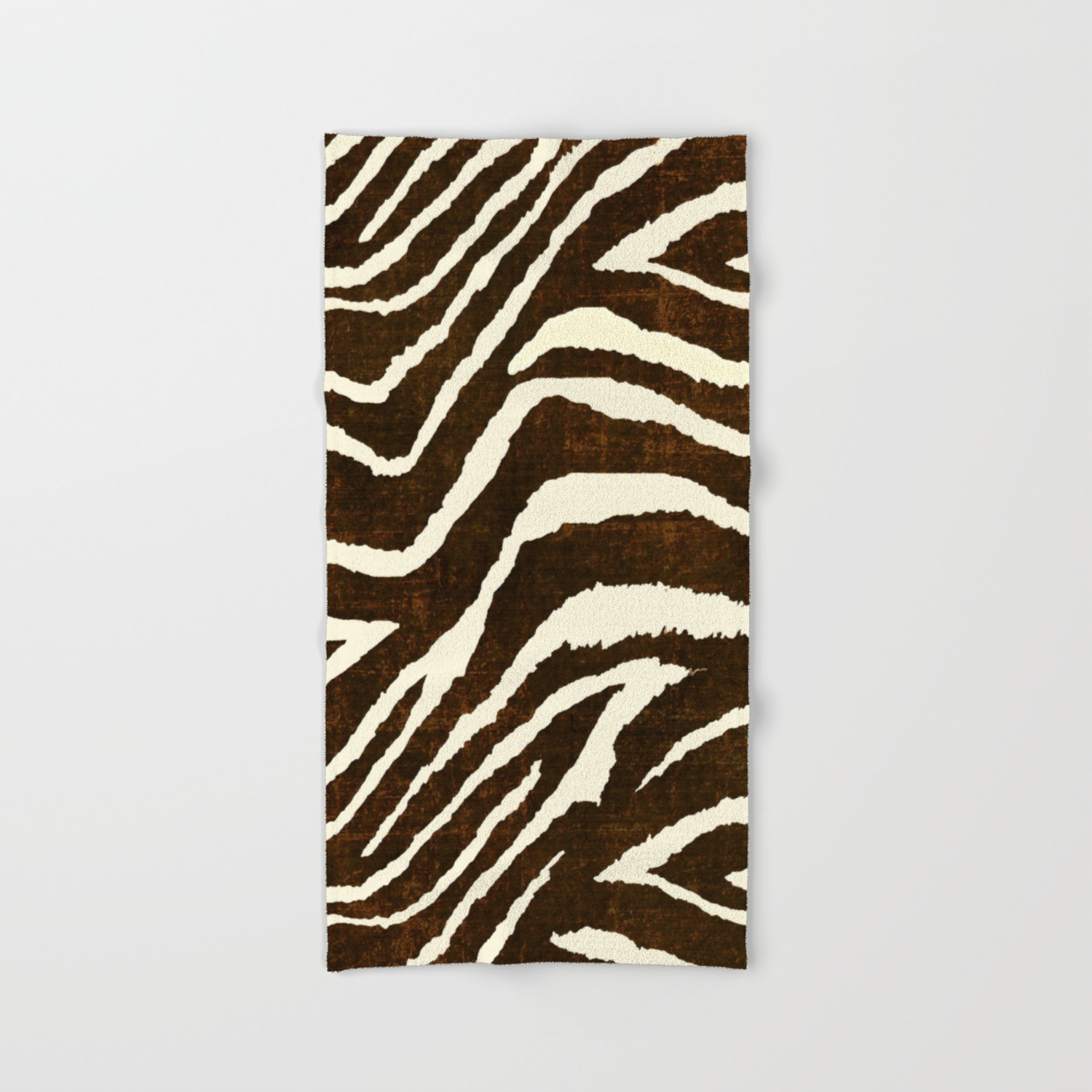 Animal Print Towels
 - Animal Print Zebra In Winter Brown And Beige Hand Bath Towel By Saundramyles Society6