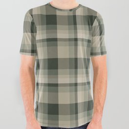 Green Plaid Tartan Textured Pattern All Over Graphic Tee