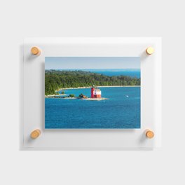 Round Island Light watching over Lake Michigan on Mackinac Island Floating Acrylic Print