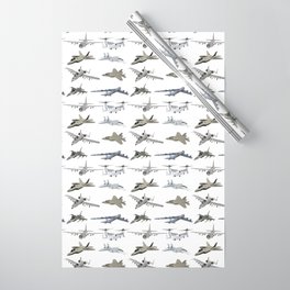 US Military Airplanes Wrapping Paper