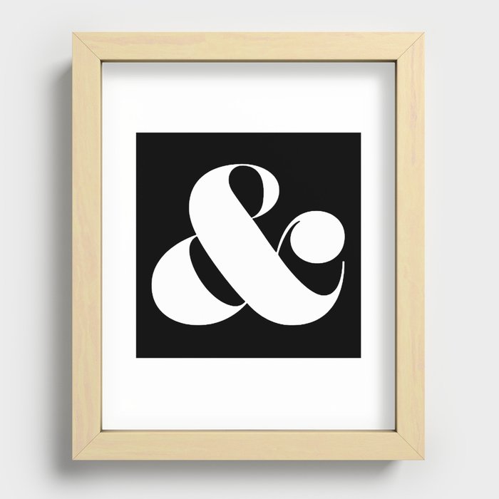 Classic Black & White ampersand Recessed Framed Print
