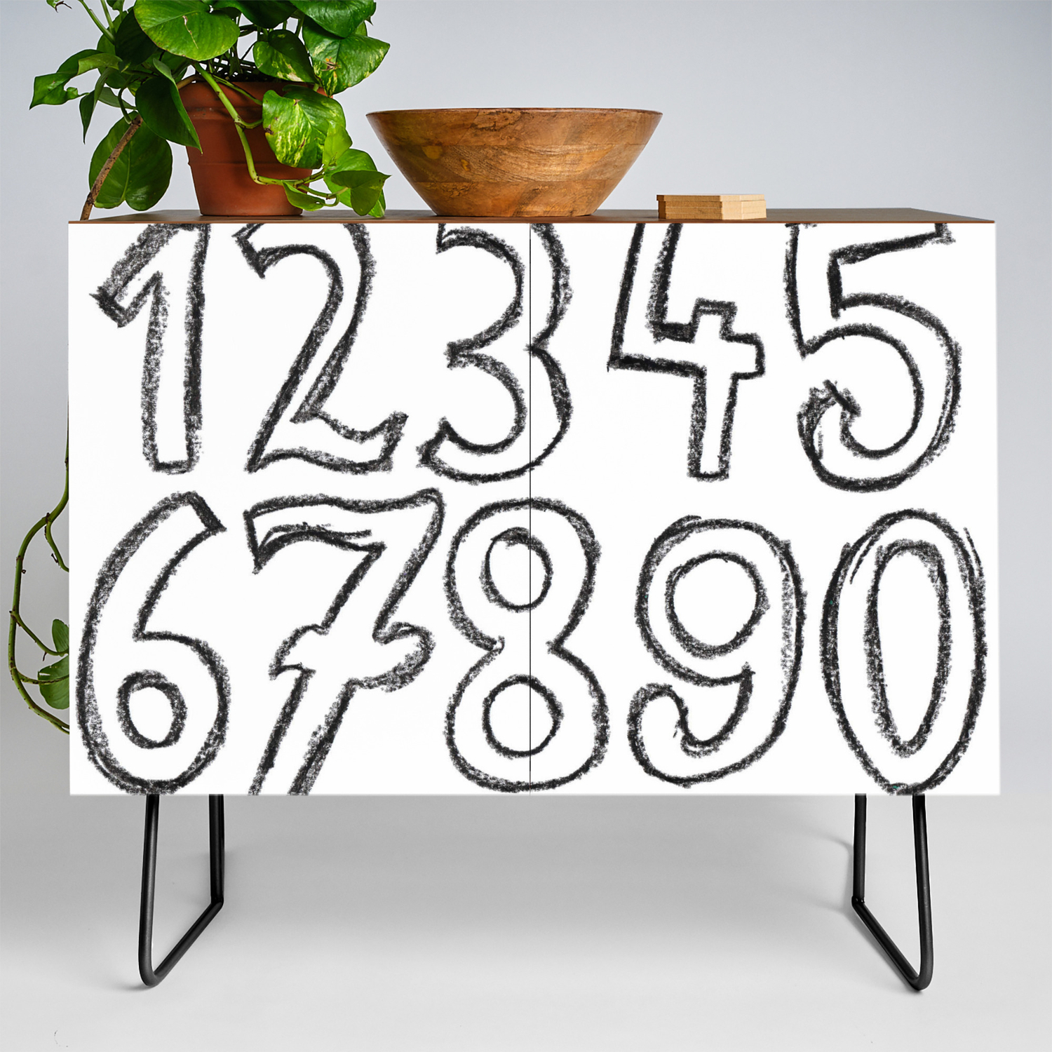 Crayon Numbers Credenza By Lmunich Society6