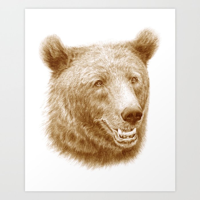 Brown bear is happy Art Print
