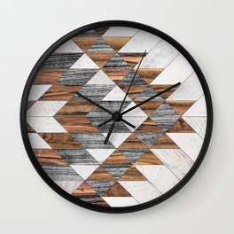Urban Tribal Pattern No.12 - Aztec - Wood Wall Clock