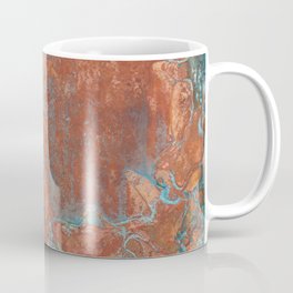 Best Seller Tarnished Metal Copper Aqua Texture - Natural Marbling Industrial Art  Coffee Mug | Industrialart, Teal, Texture, Copper, Pattern, Rust, Metaltexture, Metal, Trending, Modern 