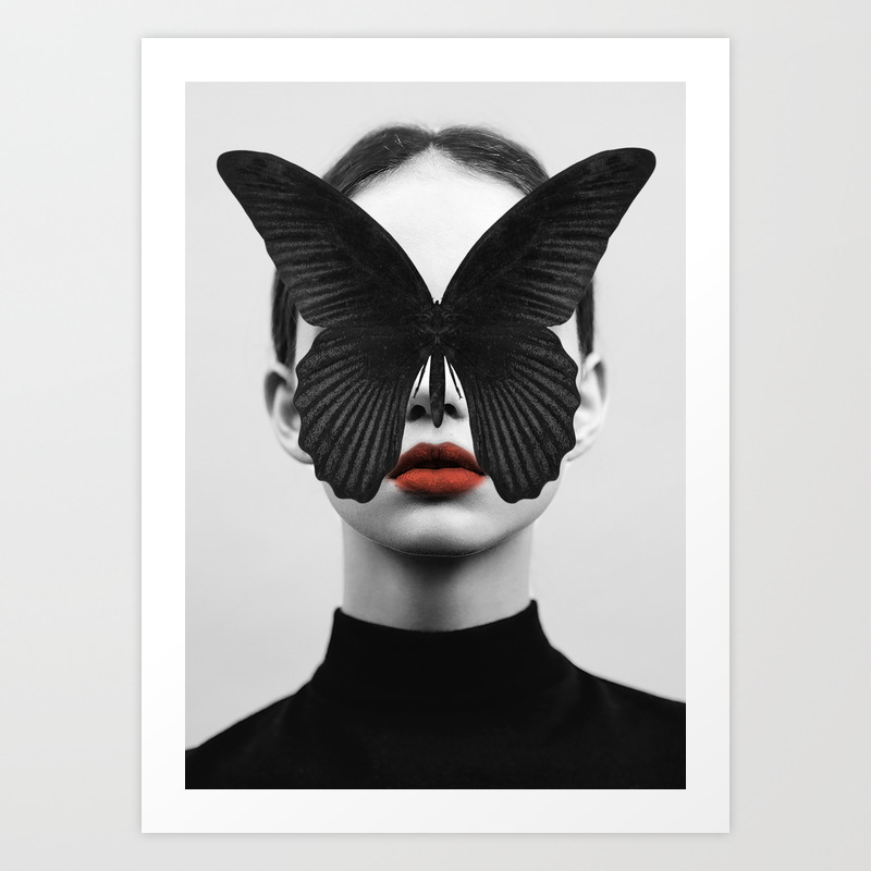Black Butterfly Art Print By Dada22 Society6 Black Butterfly Art Print By Dada22 Society6