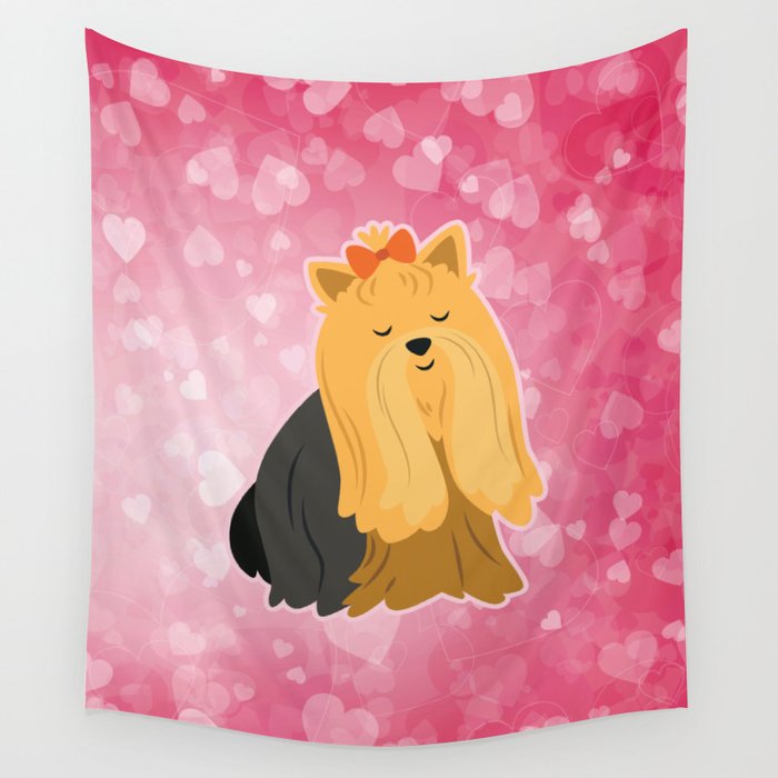 Cartoon Yorkshire Terrier Wall Tapestry