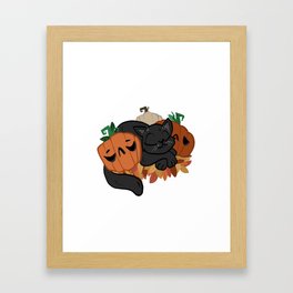Pumpkin Kitty Framed Art Print